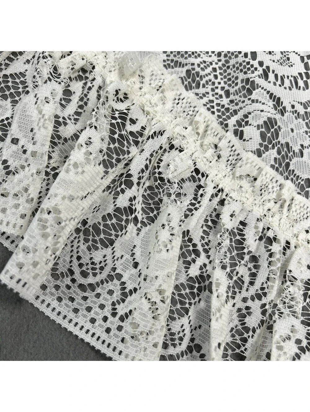 Vintage JC Penny Ivory Lace Swag 2 Panels Made in USA Cottagecore Country